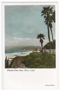 Palisades Park Santa Monica California Color Tinted RPPC real photo postcard