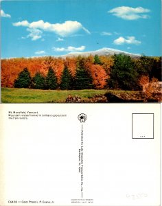 Mt Mansfield VT Fall Colors Postcard Unused (42550)