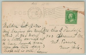 Middlesex Falls Massachusetts~Lovers Rustic Bridge~c1911 RPPC Beautiful Photo!