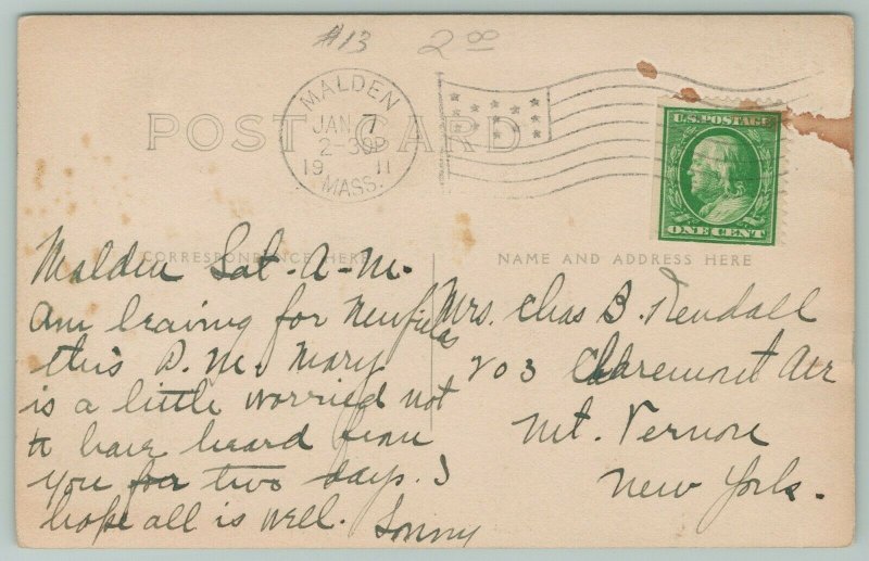 Middlesex Falls Massachusetts~Lovers Rustic Bridge~c1911 RPPC Beautiful Photo!