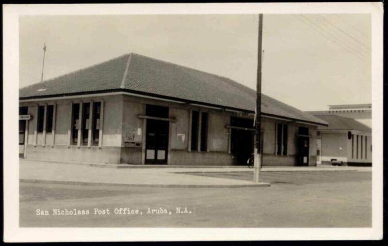 Aruba, N.A., SAN NICHOLAAS, Post Office (1940s) RPPC