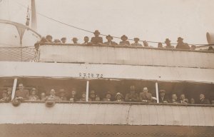 Cuxhaven German Ship Ferry AM Strand Antique Real Photo Postcard