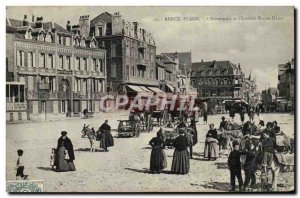 Old Postcard Donkey Mule Berck Plage L & # & # 39entonnoir and 39Institut Not...