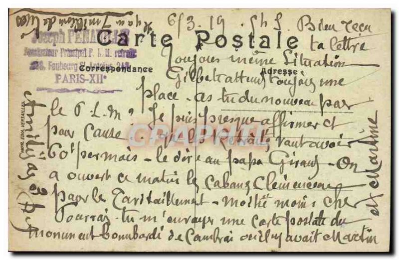 Old Postcard Paris Gare Saint Lazere and street in Rome