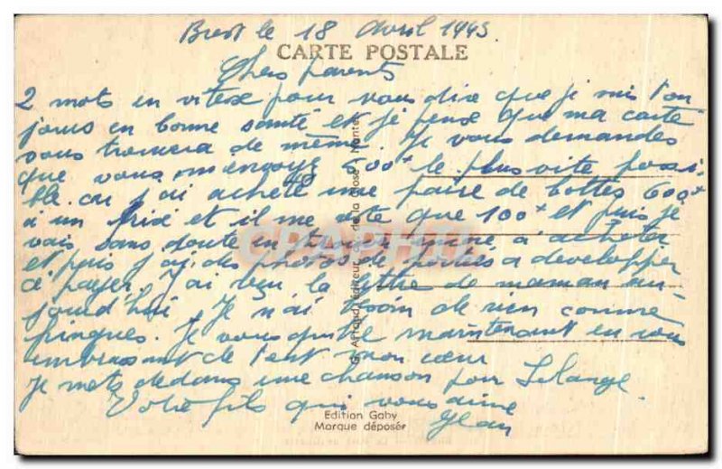 Old Postcard Brest Port War Ships