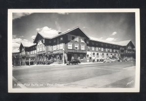 RPPC BEND OREGON PILOT BUTTE INN OLD CARS VINTAGE REAL PHOTO POSTCARD