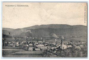 c1910 General View Greetings from Hodkovice nad Mohelkou Czech Republic Postcard