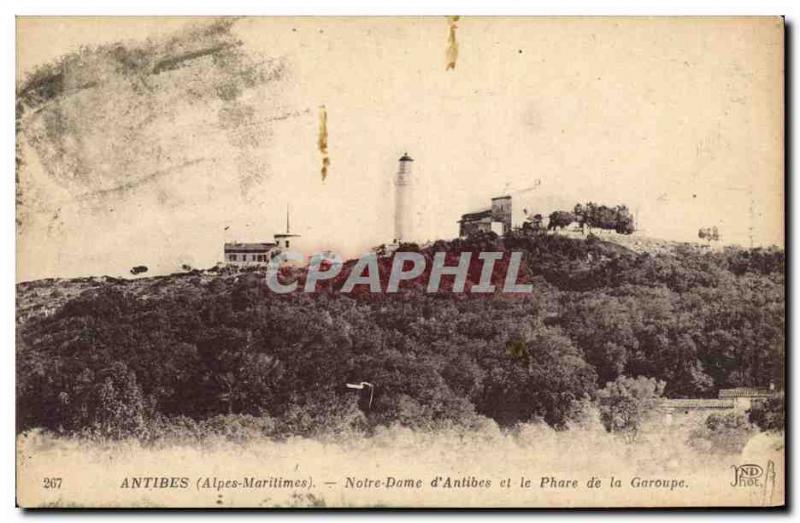 Old Postcard Lighthouse Antibes Notre Dame d & # 39Antibes and lighthouse Gar...