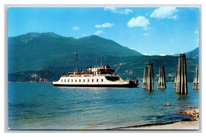 MV Anscomb Ferry Kootenay Lake Nelson British Columbia UNP Chrome Postcard S15