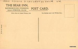 Autos Bear Inn Roadside  1920s Stroud Gloucestershire UK postcard 10672