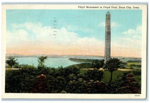 1940 Floyd Monument In Floyd Park Sioux City Iowa IA Posted Vintage Postcard