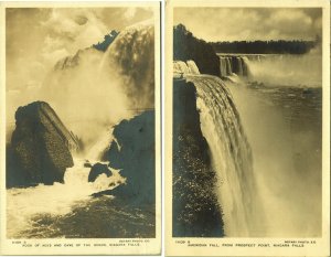 RPPC Lot of 2 Niagara Falls Real Photo Postcard Cave of Winds American Falls