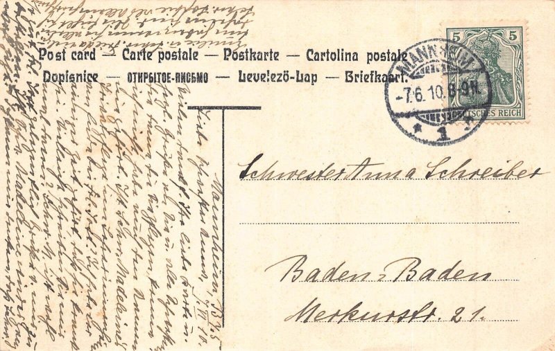 Germany 1910 Mannheim Schloss mit Kaiserdenkmal Policemen vintage postcard