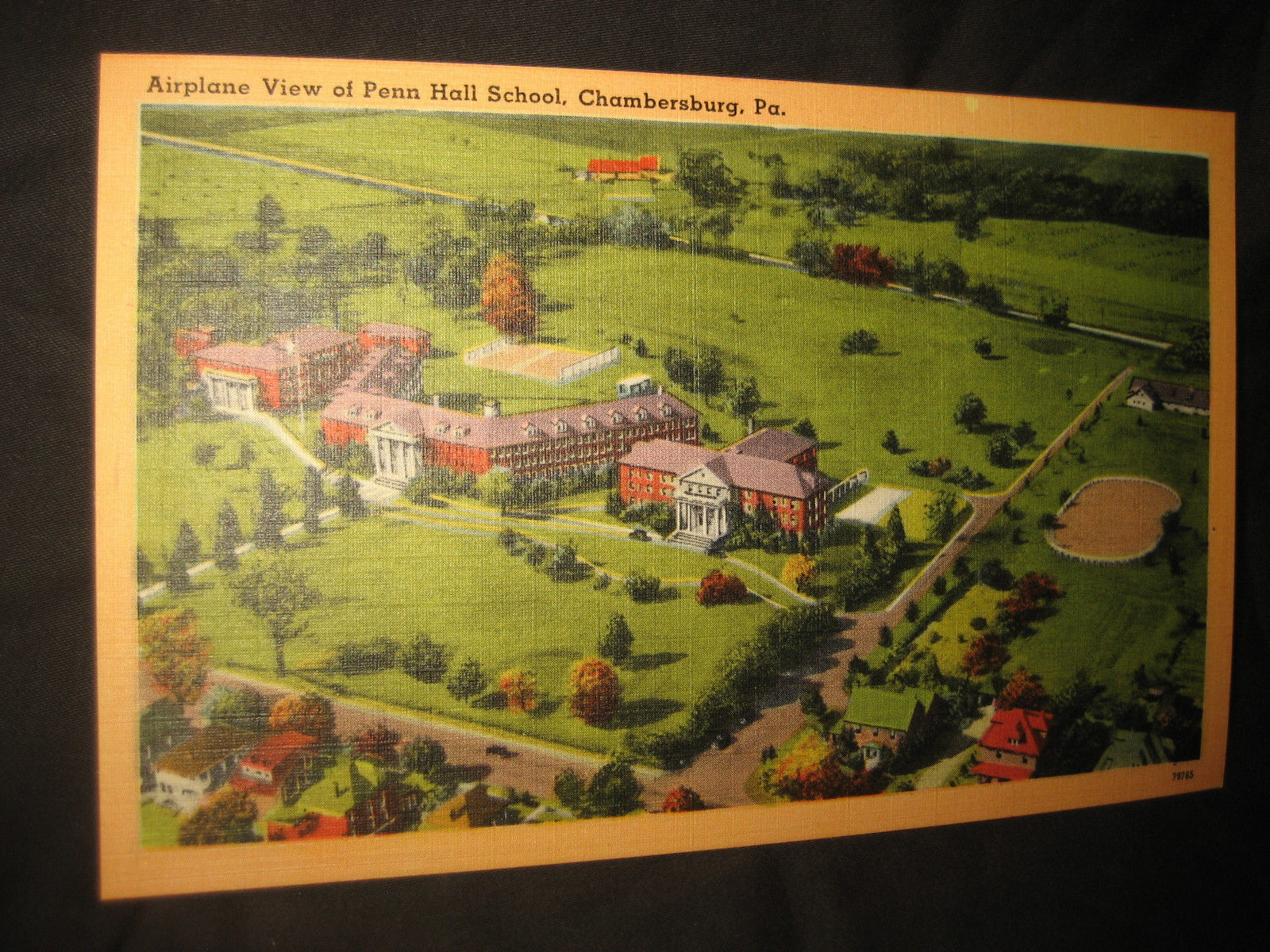 1940s Chambersburg PA Airplane View Girls School Penn Hall Junior