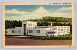 J93/ Frostburg Maryland Postcard Linen Beall High School Building 76