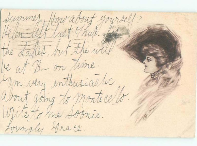 Divided-Back PRETTY WOMAN Risque Interest Postcard AA7839