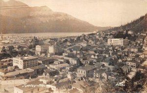 RPPC JUNEAU ALASKA TOWN AERIAL VIEW REAL PHOTO POSTCARD (1919)