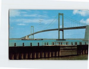 Postcard Delaware Memorial Bridge Connecting Delaware with New Jersey USA