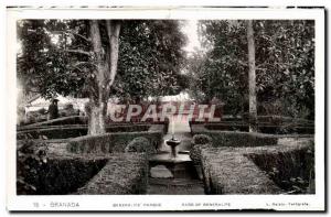 Postcard Old Granada Generailfe Parque Park Of Generalife