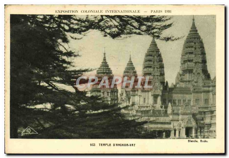 Old Postcard Exposition Coloniale Internationale Paris 1931 Temple of Wat & #...