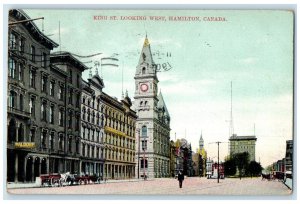 1908 Scene at King Street Looking West Hamilton Canada Antique Postcard