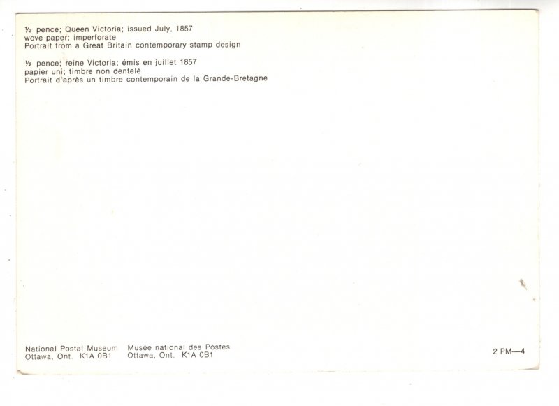 Postal Museum, Canada Post 1/2 Pence Queen Victoria Stamp