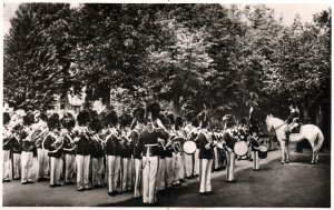 VINTAGE POSTCARD TROOPING THE GUARD BAND PROCESSION DENMARK 1946 REAL PHOTO