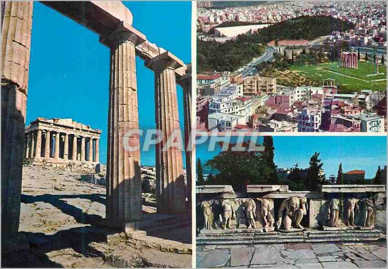 Postcard Modern Athens Parthenon Bas Relief Theater Bacchus