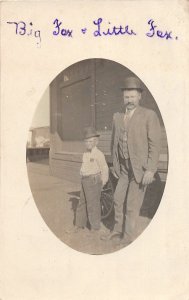 H34/ Goodwin Oklahoma RPPC Postcard 1909 Big Fox & Little Dwarf Side Show