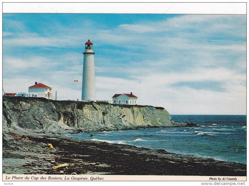 Lighthouse ,Le Phare du Cap des Rosiers , Gaspe, Quebec , Canada , 50-70s