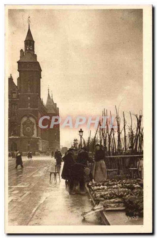 Paris - 4 - Marche aux Fleurs du Quai s & # 39Horloge Old Postcard