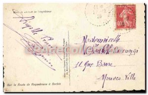 Old Postcard On the Road Roquebrune Gorbio