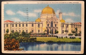 Vintage Postcard 1938 Administration Building, Garfield Park, Chicago, Illinois
