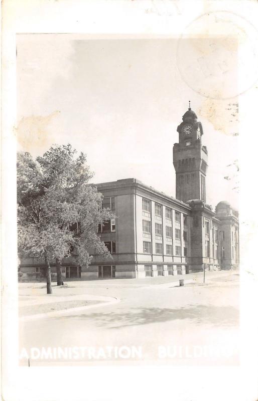 RPPC of Administration Building~Note on Back~Postcard Mailed 1950 @ Waukegan IL