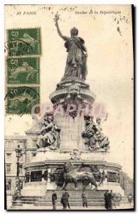 Postcard Old Paris Statue of republic