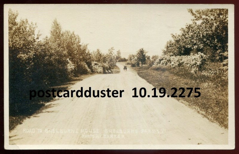 2275 - SHELBURNE Vermont 1910s Road View. Real Photo Postcard by B.Barker