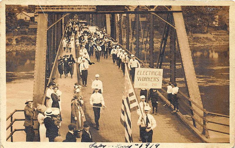 Muncy PA Electrical Union Labor Day RPPC Postcard