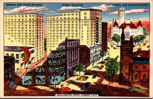 Wellington Hotel Albany NY weird cutaway view downtown state capital garage