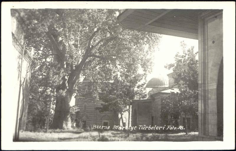 turkey, BURSA, Muradiye Türbeler, Complex of Sultan Murat II, Tombs (1940s) RPPC