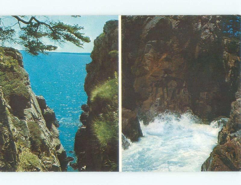 Pre-1980 TWO VIEWS ON ONE POSTCARD Acadia National Park - Bar Harbor ME E9198