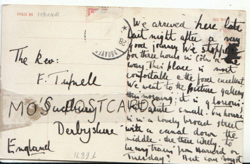 Genealogy Postcard - The Rev F Tupnell - Sudbury - Derbyshire - Ref 8888A