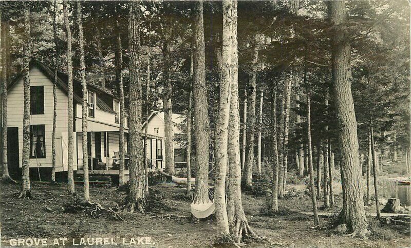 Jacksonville Vermont 1911 Grove Laurel Lake RPPC Photo Postcard 21-6067 