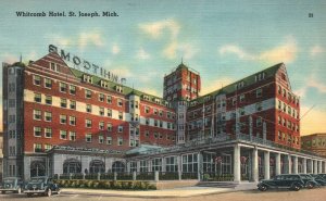 Vintage Postcard 1930's View of Whitcomb Hotel Building St. Joseph Michigan MI