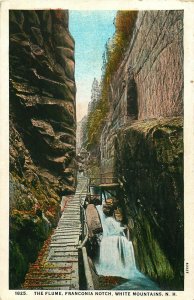 FRANCONIA NOTCH THE FLUME POSTCARD c1920