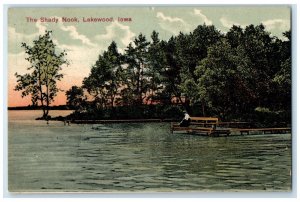 1912 Shady Nook Trees River Lake Exterior Lakewood Iowa Vintage Antique Postcard