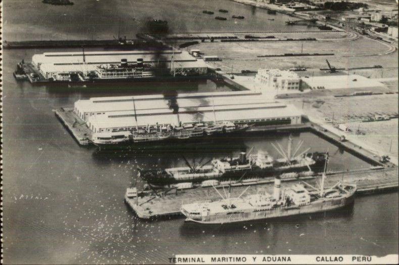 Callao Peru Terminal Maritmio Y Aduana Real Photo Postcard