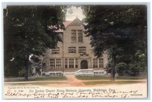 1905 Psi Upsilon Chapter House Wesleyan University Middletown CT Postcard