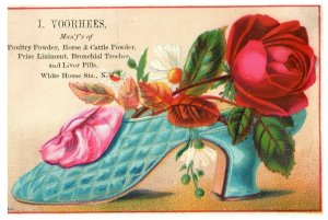 1880's I. Voorhees Boss Horse & Cattle Powders Liver Pills Quack Trade Card P122