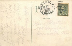 Toledo Ohio 1915 Postcard Armory Ohio National Guard West Unity OH Cancel