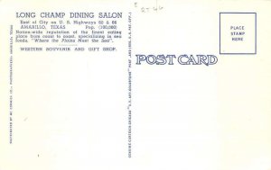 Amarillo Texas Long Champ Dining Salon Route 66 Vintage Postcard AA83020